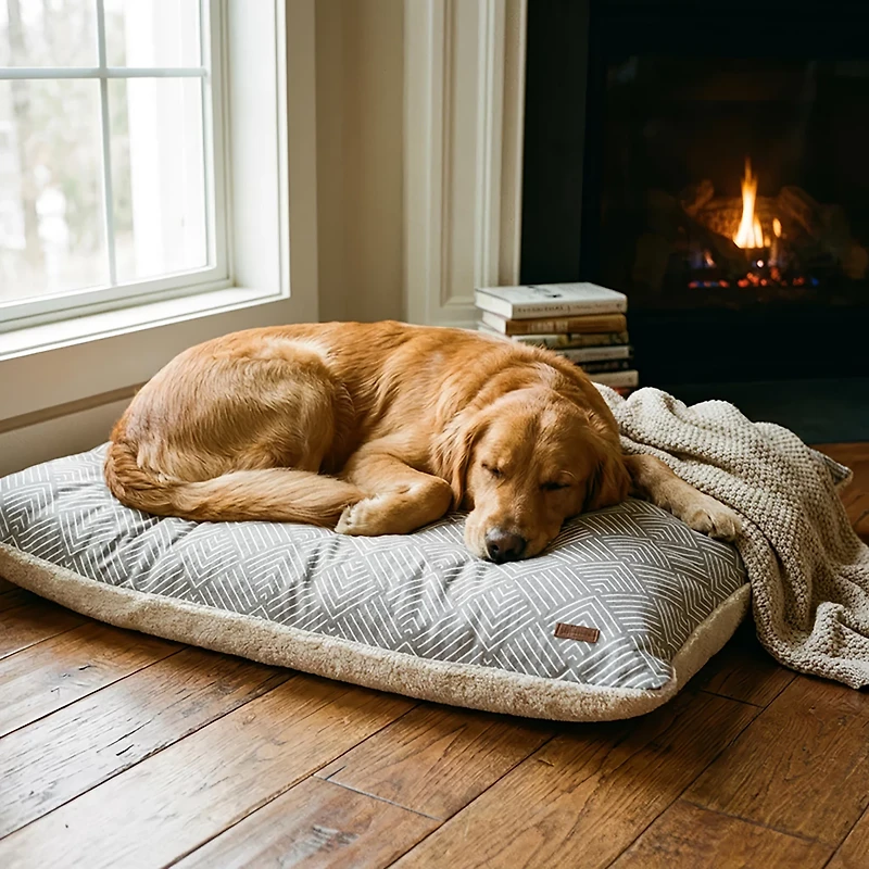 Bark and Slumber Large Reversible Plaid Pillow Dog Bed