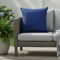Mosaic 18 in Reversible Solid Patio Pillow with Piping