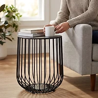 Mosaic Basket Accent Table