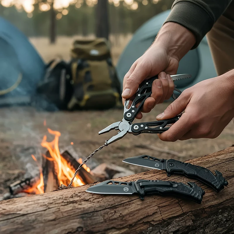 Magellan Outdoors 2-Piece Folding Knife and 12-in-1 Multi-Tool Set