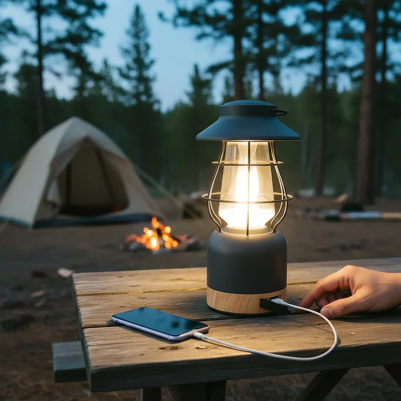 Cascade Mountain Tech 1,000 Lumen Dual Power Campfire Lantern and Power Bank