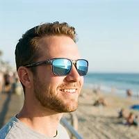 Maverick Men's Lifestyle Keyhole Sporty Plastic Square Polarized Sunglasses