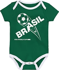 Outerstuff Infant Boys' Brazil 2026 World Cup Creepers 3-Pack