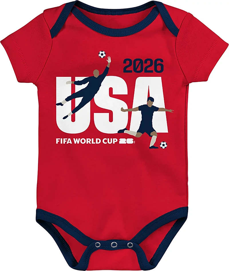 Outerstuff Infant Boys' USA 26 World Cup Creepers 3-Pack