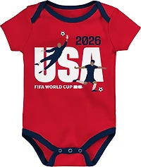 Outerstuff Infant Boys' USA 26 World Cup Creepers 3-Pack