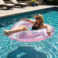 O'Rageous Adults' Glitter Heart Pool Tube
