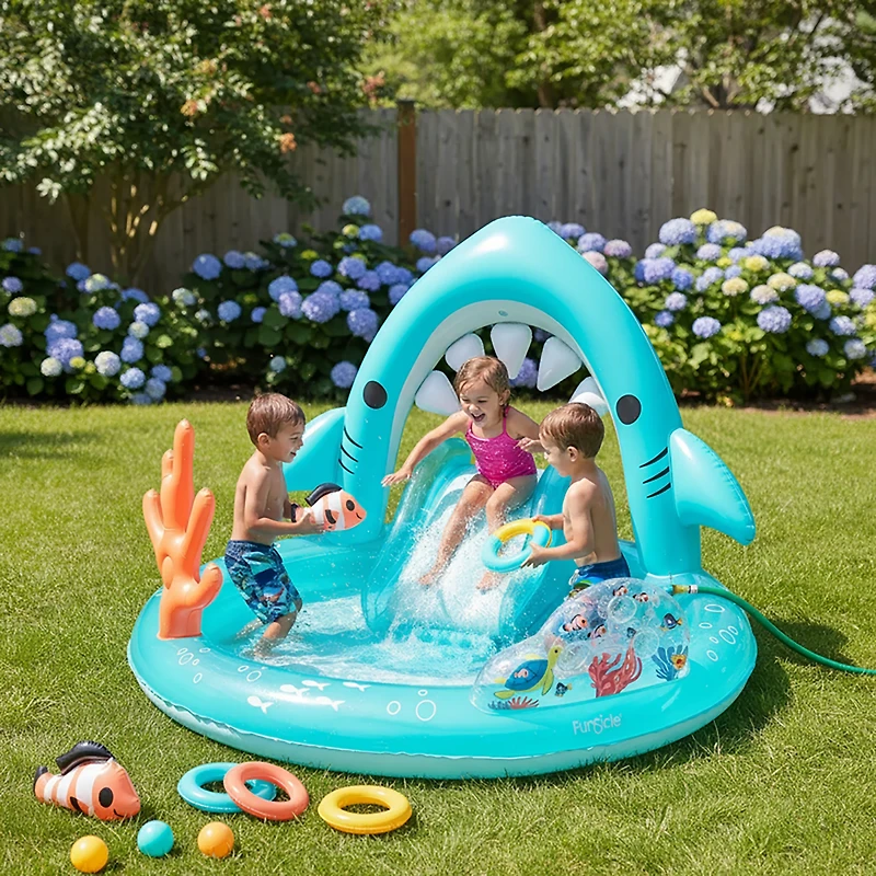 Funsicle Shark Jaws Playcenter 5.8 ft Inflatable Kids' Pool