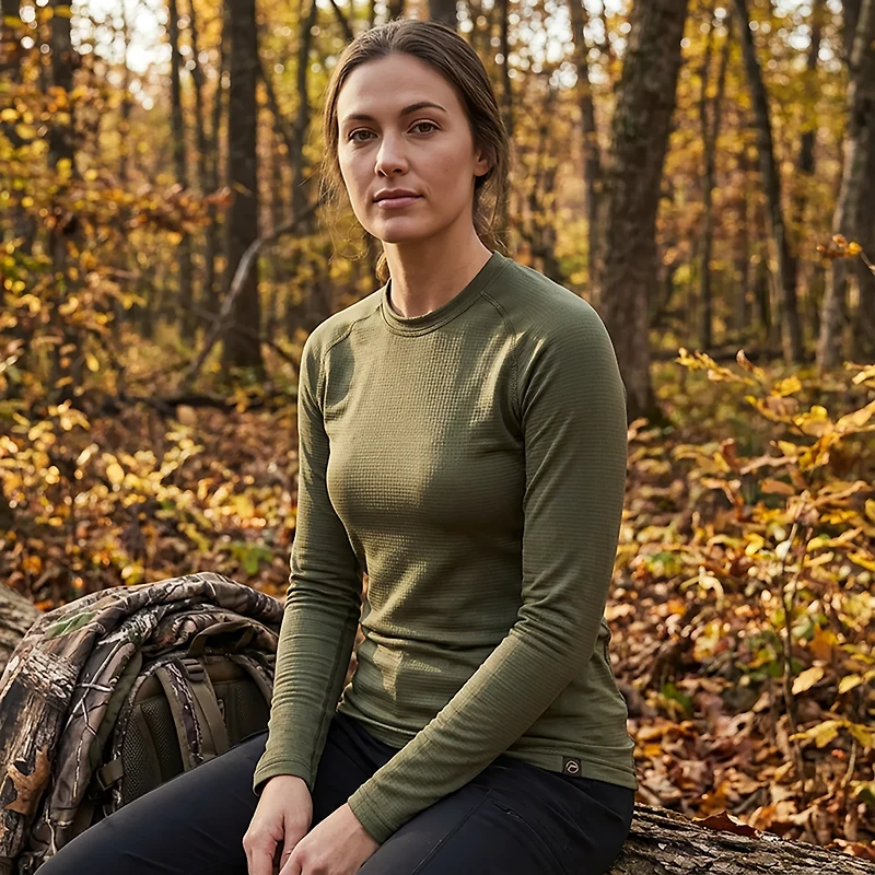 Magellan Outdoors Women's HuntGear Heavy Weight Baselayer Crew Neck Top