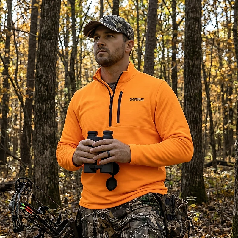 Magellan Outdoors Men's HuntGear Crockett 1/4 Zip Long Sleeve Pullover