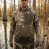 Drake Men's EST Performance 1/2 Zip Camo Hoodie