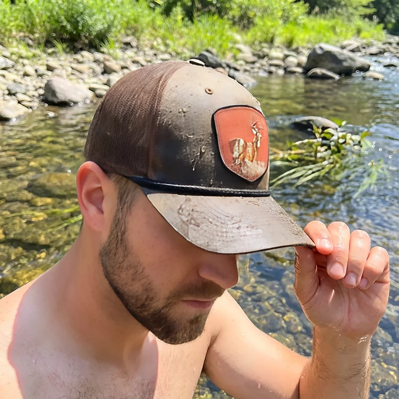 Paramount Apparel Men's Wax Canvas Deer Patch Rope Cap