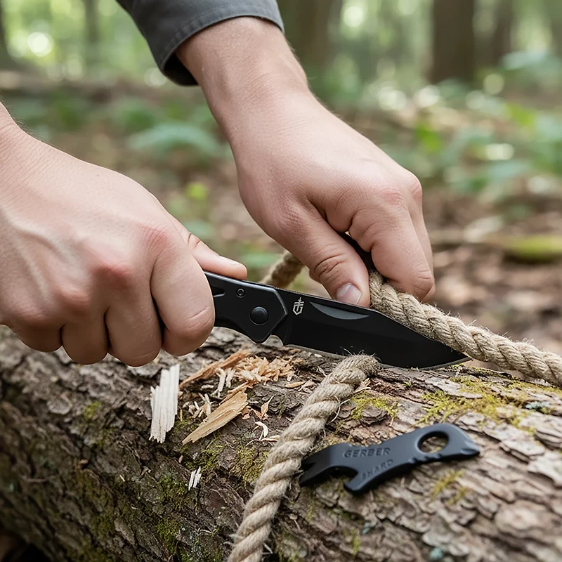 Gerber Paraframe Tanto Black Folding Knife and Shard Black Combo
