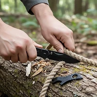 Gerber Paraframe Tanto Black Folding Knife and Shard Black Combo