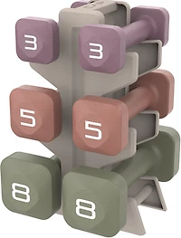 Tone Fitness 32 lb Neoprene Dumbbell Set with Rack