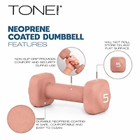 Tone Fitness 32 lb Neoprene Dumbbell Set with Rack