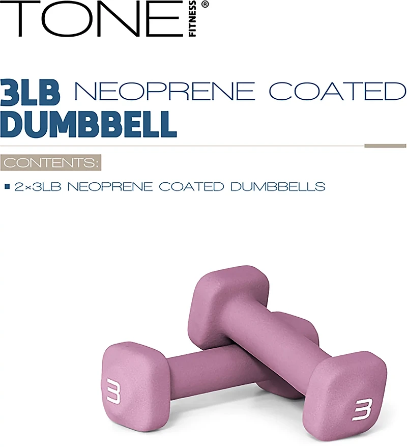 Tone Fitness 32 lb Neoprene Dumbbell Set with Rack