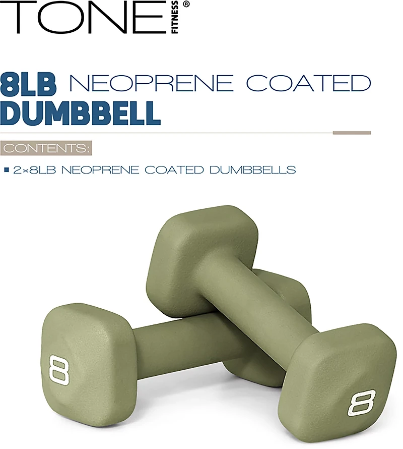 Tone Fitness 32 lb Neoprene Dumbbell Set with Rack