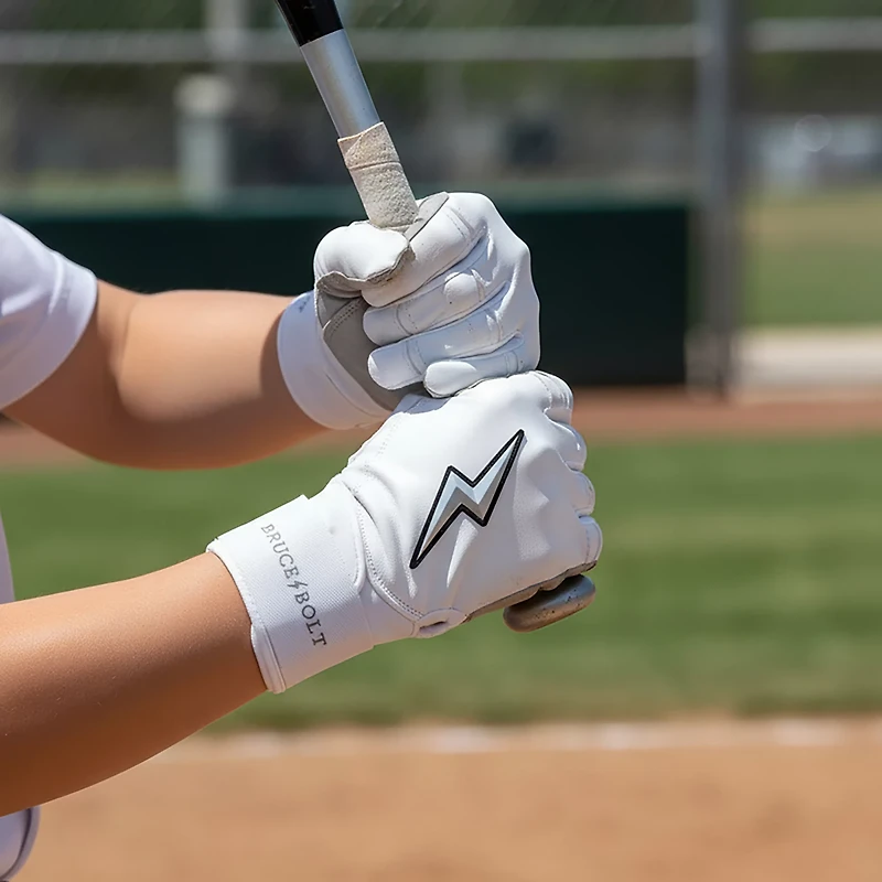 BRUCE BOLT Kids' CHROME Series Long Cuff Batting Baseball Gloves