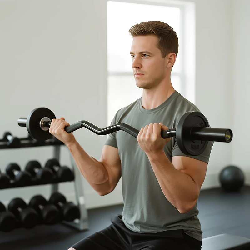 ZIVA 22 lb. 4 ft Olympic EZ Curl Bar