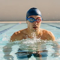 Aqua2ude Kids’ Red White and Blue Swim Goggles