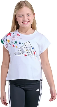adidas Girls' Foil Scribble Box T-Shirt