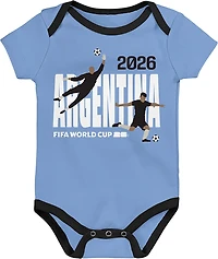 Outerstuff Infant Boys' Argentina 26 World Cup Creepers 3-Pack