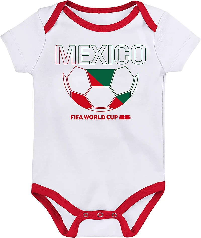 Outerstuff Infant Boys' Mexico 26 World Cup Creepers 3-Pack