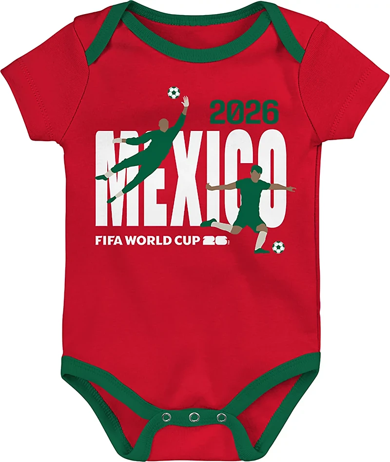 Outerstuff Infant Boys' Mexico 26 World Cup Creepers 3-Pack