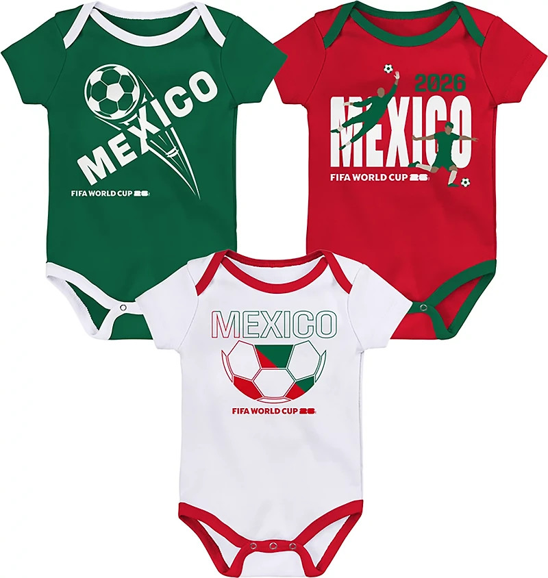 Outerstuff Infant Boys' Mexico 26 World Cup Creepers 3-Pack