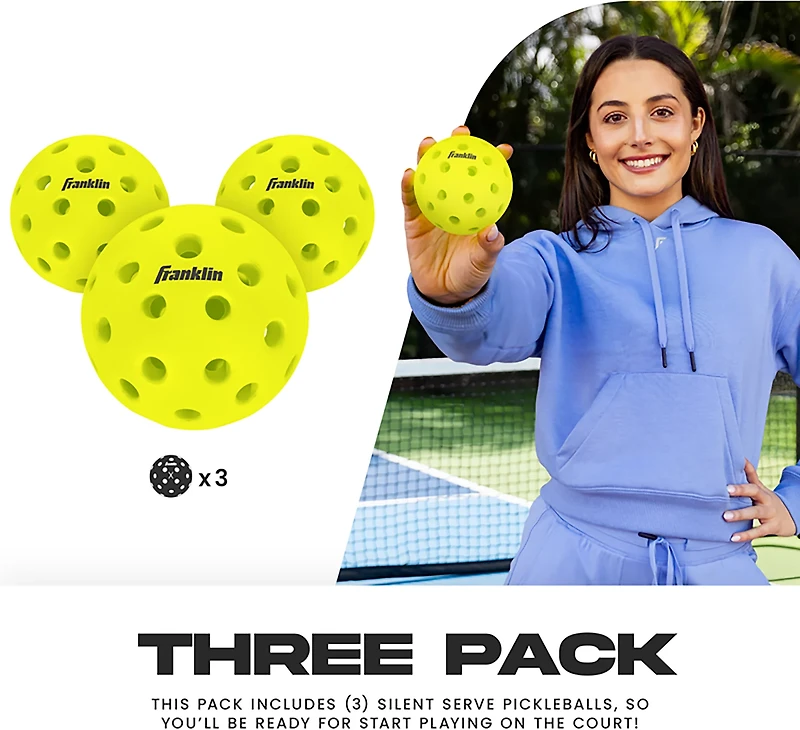Franklin Silent Serve Pickleballs 3-Pack