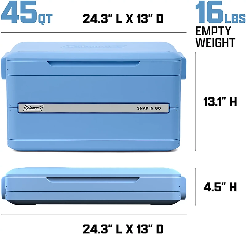 Coleman Snap 'N Go 45 Quart Hard Cooler