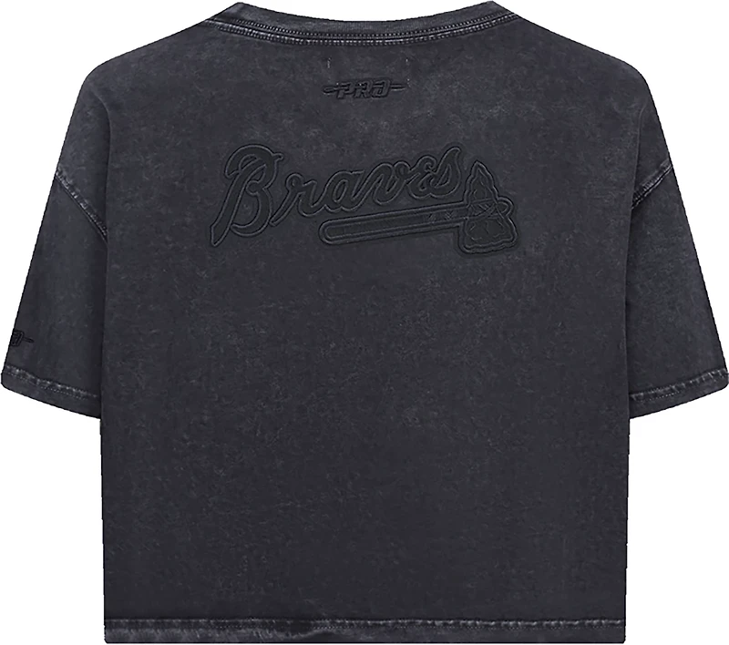 Pro Standard Women's Atlanta Braves Washed Classic Enzyme Wash Short Sleeve Boxy T-shirt