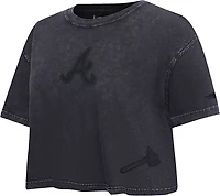 Pro Standard Women's Atlanta Braves Washed Classic Enzyme Wash Short Sleeve Boxy T-shirt