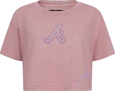 Pro Standard Women's Atlanta Braves Washed Classic Enzyme Wash Short Sleeve Boxy T-shirt