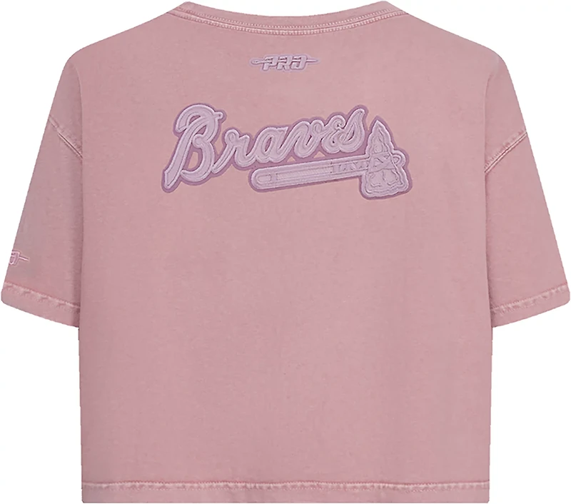 Pro Standard Women's Atlanta Braves Washed Classic Enzyme Wash Short Sleeve Boxy T-shirt