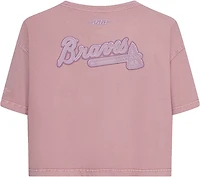 Pro Standard Women's Atlanta Braves Washed Classic Enzyme Wash Short Sleeve Boxy T-shirt