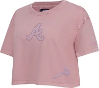 Pro Standard Women's Atlanta Braves Washed Classic Enzyme Wash Short Sleeve Boxy T-shirt