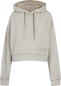 Pro Standard Women's Atlanta Braves Washed Classic Enzyme Wash Long Sleeve Hoodie