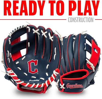 Franklin Cleveland Guardians 9.5 in T-Ball Glove and Ball Set