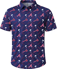 Stitches Men's Atlanta Braves Sublimated Short Sleeve Button Down Shirt