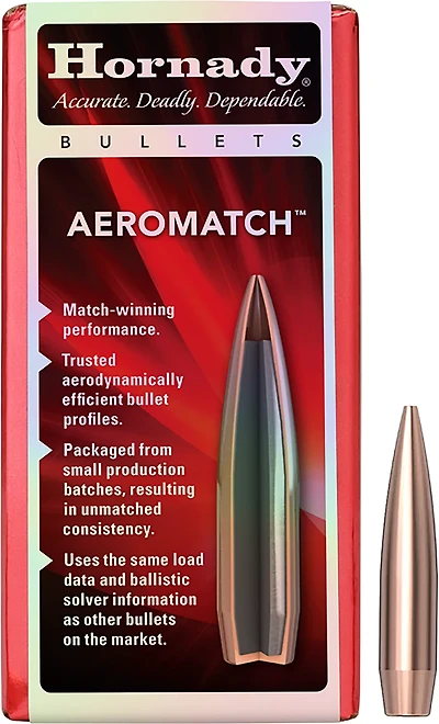 Hornady AEROMATCH 22 Cal .224 -Grain HPBT Reloading Bullets