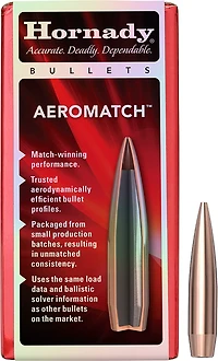 Hornady AEROMATCH 22 Cal .224 -Grain HPBT Reloading Bullets