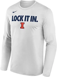 Nike Men's Illinois Fighting Illini 2026 Lock It Bench Long Sleeve T-shirt