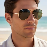 Ray-Ban Men's Aviator Large Metal Sunglasses