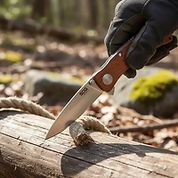 SOG Twitch II Wood Handle Folding Knife