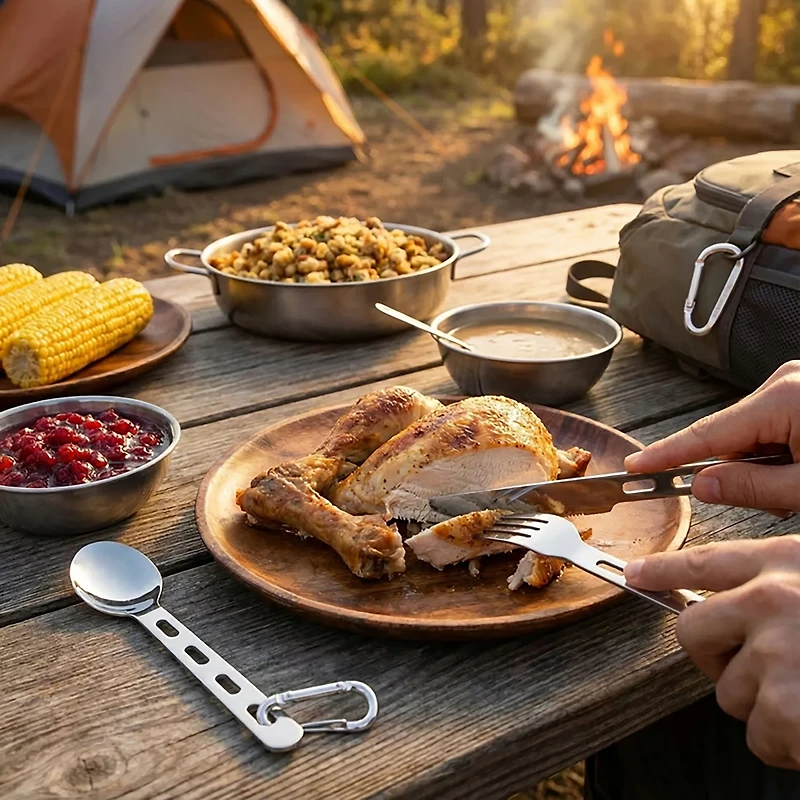 GSI Outdoors Glacier Stainless Steel 3-Piece Ring Cutlery