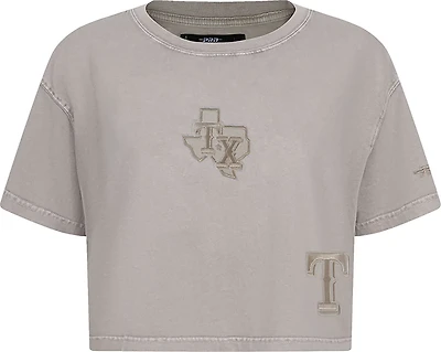 Pro Standard Women's Texas Rangers Washed Classic Enzyme Wash Short Sleeve Boxy T-shirt