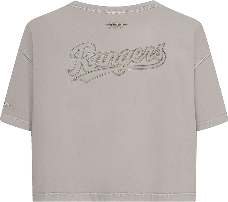 Pro Standard Women's Texas Rangers Washed Classic Enzyme Wash Short Sleeve Boxy T-shirt