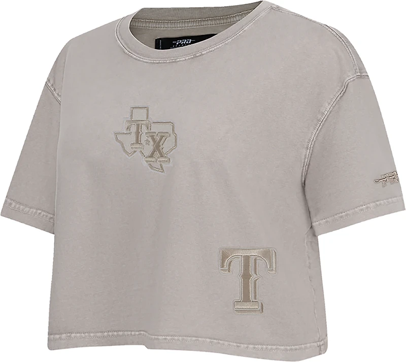 Pro Standard Women's Texas Rangers Washed Classic Enzyme Wash Short Sleeve Boxy T-shirt