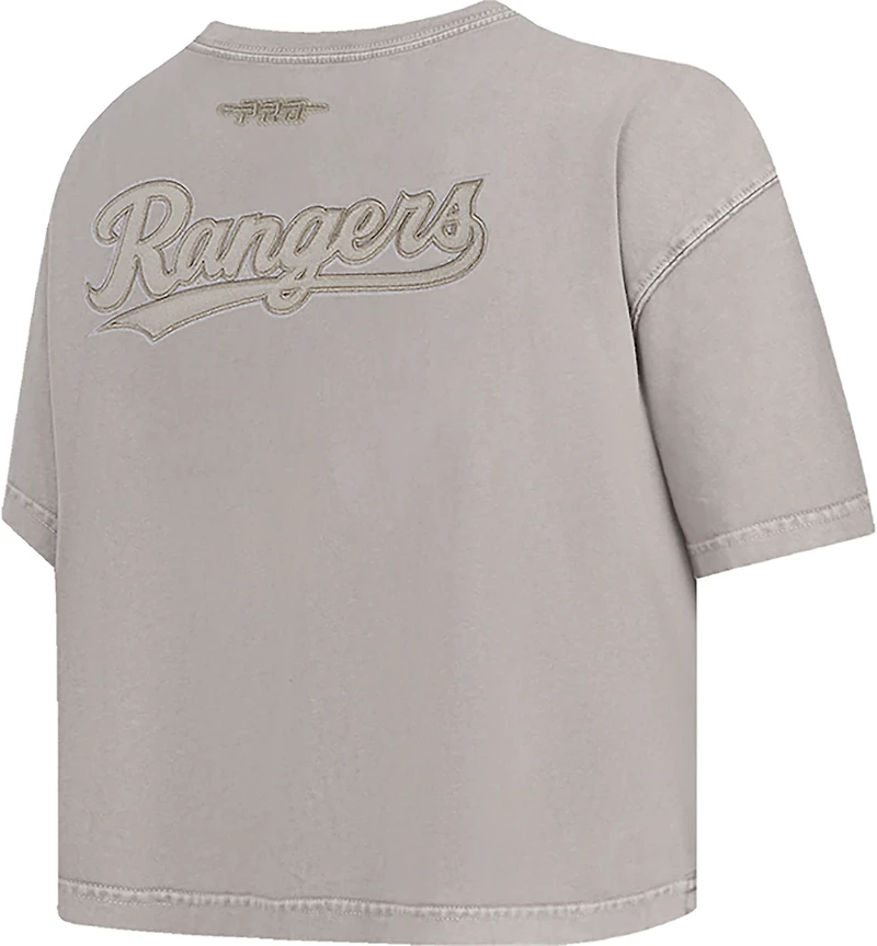 Pro Standard Women's Texas Rangers Washed Classic Enzyme Wash Short Sleeve Boxy T-shirt